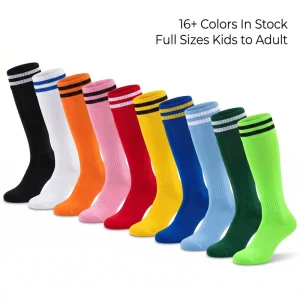 Factory Manufacture OEM ODM Bulk Classic Striped Knee High Soccer Football Socks