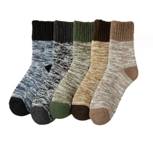 Factory New Design Custom Winter Thick Warm Knitted Men Wool Socks