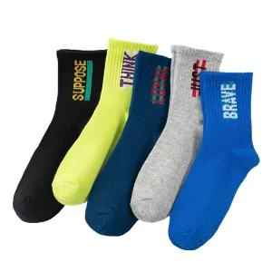 Factory OEM Custom Kids Casual Socks Knitted Breathable Sweat-Absorbent Boys Girls Children’s Crew Socks Manufacturer