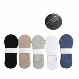 Factory Plain Customized Colors Standard No Show Invisible Casual Anti-Bacterial Cotton Non Slip Socks for Men