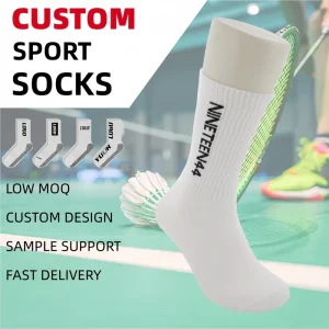 Factory Price Breathable Fabric Anti Odor Non Binding Cotton Rich Knitted Crew Athletic Socks for Indoor Sports