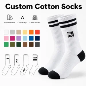 Factory Supply Customized Stripes Men Socks Sweat Absorbing Cotton Sports Running Socks