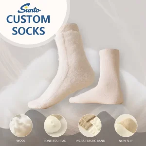 Factory Wholesalers Warm Custom Logo Soft Cozy Hiking Boot Wool Socks Thermal Breathable Winter Socks for Women