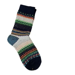 Fairisland Children’s Retro Ethnic Style Middle Tube Stacked Socks Khaji Street Stylens Thick Line Light Luxury Winter Knitted