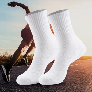 Fall Winter Crew Running Ankle Socks Knitted Cotton Thick Sweat Wicking Odor Resistant Quick Drying Non Slip Seamless Mens