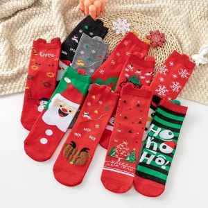 Fallow in Stock Funny Christmas Socks for Women Novelty Comfort Gifts Cute Cartoon Winter Socks Crew Cotton Socks