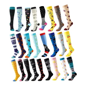 Fancy Nurse Pressure Socks Mens Knee High Sport Compression Socks for Women