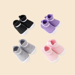 Fashion Anti Slip Sock Shoes Toddler Cotton Knitted Rubber Sole Soft Sock Shoes for Baby Boy and Girl