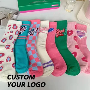 Fashion Colorful Adults Crew Cotton Knit Socks Women Soft Cotton Socks Crew Length Skate Jacquard Knitted Men’s Socks