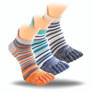 Fashion Colorful Plaid Five Toe Crew Socks Autumn Knitted Cotton Casual Sock with Cuff Logo