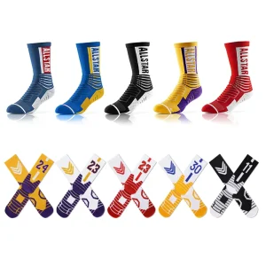 Fashion Custom Jacquard Cotton Sports Men’s Towel Bottom Adult Basketball Socks