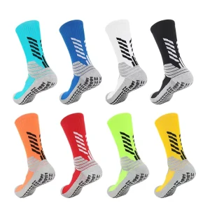 Fashion Custom Men Compression Anti Slip Football Soccer Sports Grip Crew Socks