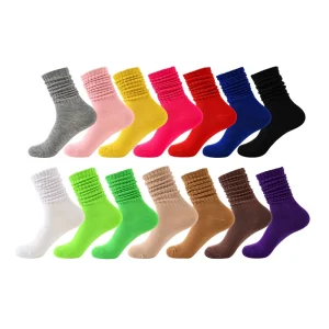 Fashion High Quality Breathable Colorful Crew Casual Slouch Women Socks
