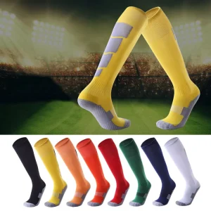 Fashion Knee High Long Thick Terry Cushion Football Sports Socks for Men