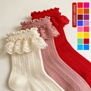 Fashion Lounge Arch Support Socks Lace Antibacterial Breathable Thermal Cotton Socks Customised Women Custom Socks
