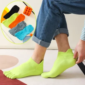 Fashion Short Solid Sporty Men’s Toe Socks Casual Custom Athletic Plain Cotton Ankle Five Toe Socks for Men