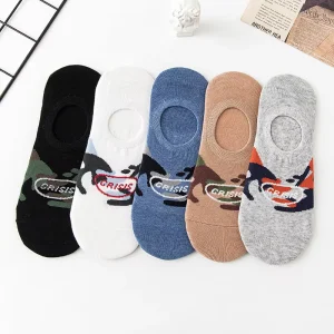 Fashion Solid Color Thin Cotton Mesh Men’s Socks Ankle Breathable Summer No Show Socks