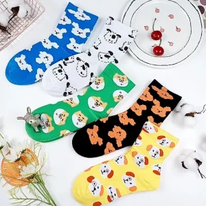Fashion Women’s Socks Sports Cartoon Cute Pet Puppy Autumn Winter Stockings Women’s Socks