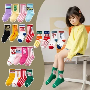 Fashionable Cartoon Breathable Combed Cotton Tube Socks for Boys & Girls Autumn Winter Children’s Socks