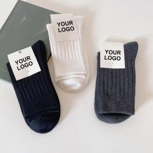 Fashionable Cotton Black Classic Business Men Plain Casual Socks
