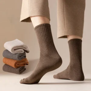 Fashionable Cotton Black Classic Business Men Plain Casual Socks