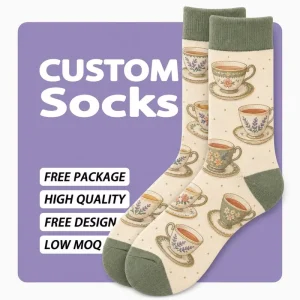 Fast Sampling 200 Needle Fine Knit Custom Socks For Brands for Distributor Orders