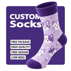 Fast Sampling 200 Needle Fine Knit Custom Socks Packaging for Brand Factory Sourcing