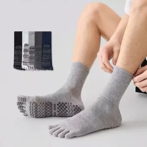 Five Toe Men’s Youth Spring Breathable Grip Socks Custom Professional Gym Performance Sports Non Slip