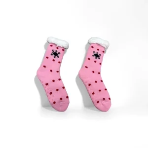 Fleece Lined Nordic Snowflake Cabin Socks for Ladies