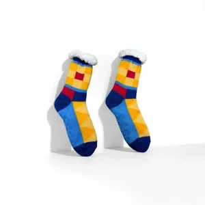 Fleece Lined Nordic Snowflake House Socks for Ladies