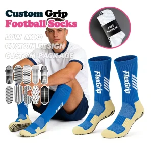 FlexGrip Anti Slip Grip Football Socks with Long Knee High Design Custom Soccer Socks for Youth High Performance Fabric