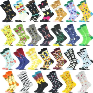 Floral Cotton Crew Socks for Women Fashionable European American Ins Trend Cross-Border Women’s Long Socks