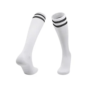Football Socks with 2 Stripes Moisture Wicking Breathable Long Crew Sports Socks for Soccer Training