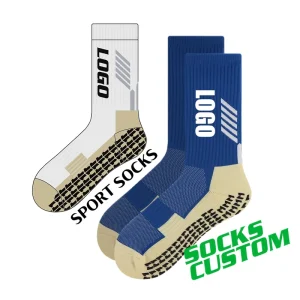 Football Sports Socks Customized Non slip Grip Sports Sock Spring Custom Knitted Logo Soccer Socks