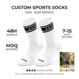 Free Design Custom Logo Men’s Stretchable Sports Socks 82% Cotton Knitted Odor Resistant Breathable Mesh Socks For Running
