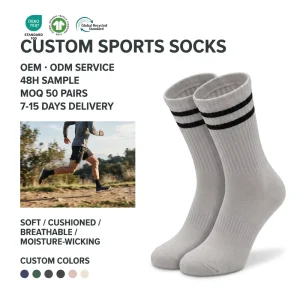 Free Design Custom Logo Men’s Stretchable Sports Socks Combed Cotton Breathable Comfortable Durable Socks For Cycling BSCI