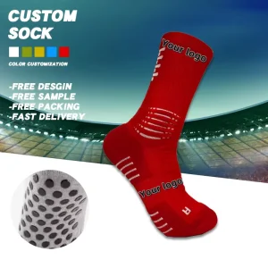 Free Design Logo for Men’s Sport Socks Custom Breathable Running Soccer Grip Socks