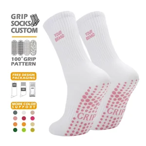 Free Design Personalized Grip Socks for Pilates Premium Knit Cotton Women’s Non Slip Pilates Socks Custom Embroidery Yoga Socks