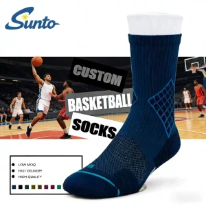 Free Package Athletic Crew Sports Socks Custom Cotton Cushioned Basketball Men Socks Breathable High Quality