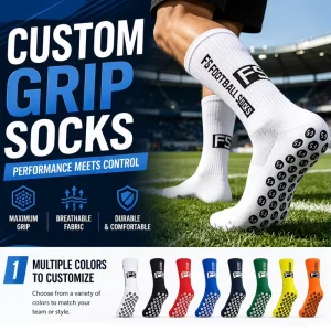 Free Sample Low MOQ Custom Anti-Slip Football Grip Socks Men Sports Grip Soccer Socks High Quality Soccer Training Sock