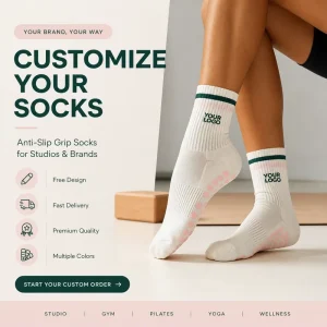 Free Sample Low MOQ Non Slip Yoga Grip Sock Custom Design Women Pilates Sock Knitted Crew Yoga Socks