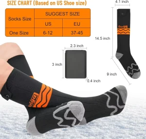 Freestyle Rechargeable Electric Heated Cotton Socks Soft Eco Friendly Battery Powered APP Control Warm Winter Men Women Skiing