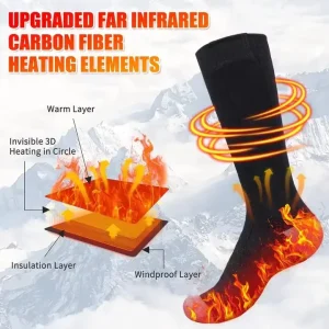 Full Foot Heating Winter Outdoor Thermal Thick Warm Electric Rechargeable Heated Socks