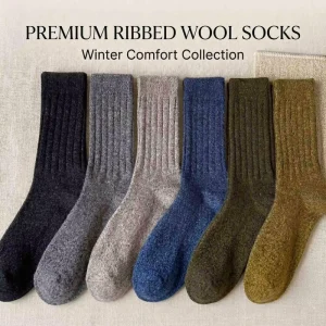 Full Terry Wool Socks Thickened Winter Warm Solid Color Thermal Woolen Crew Socks for Cold Weather Protection Custom