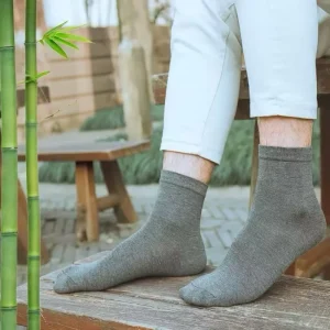 Fully Custom Men Crew Bamboo Socks Breathable Anti-bacterial Autumn Dress Socks with Custom Logo Design Many Colors Supported