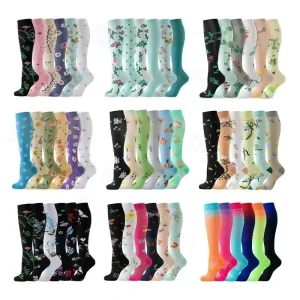 Fully Custom Spring Fashion Novelty Knee High Compression Socks Bottom Design 15-25 MmHg Pressure Quick Dry Breathable for Men