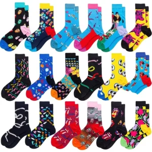 Fun Crazy Funny Dress Socks Men Women Cute Novelty Cool Silly Funky Pattern Graphic Calf Cotton Crew Socks Gift