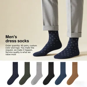 Fun Multi Color Customized Casual Men’s Socks Summer Anti Bacterial Dry Suit Dress Socks