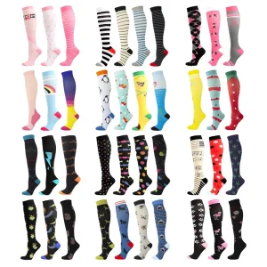 Funny Compression Stockings Manufacturers 20-30 Mmhg Compression Socks for Women Men