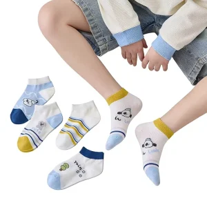Funny Face Pattern Anti Slip Grip Socks for Kids Breathable Kid Cotton Socks
